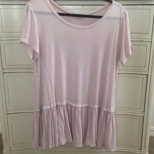 Easel Blush Pink Peplum Top